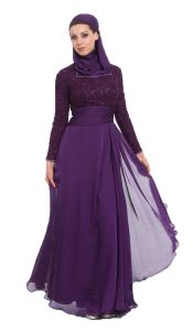 Purple Maxi Dress with Sleeves