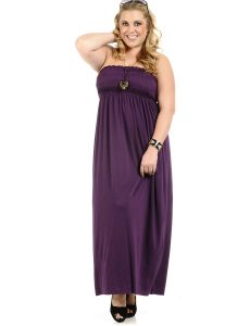 Purple Strapless Maxi Dress