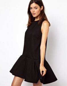 Sleeveless Black Drop Waist Dress