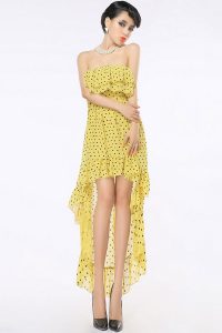 Strapless Chiffon High Low Dress