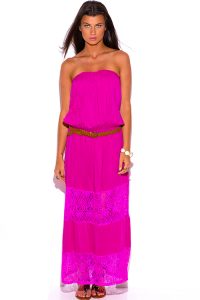 Strapless Drop Waist Maxi Dress