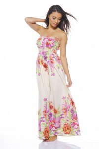 Strapless Floral Maxi Dress