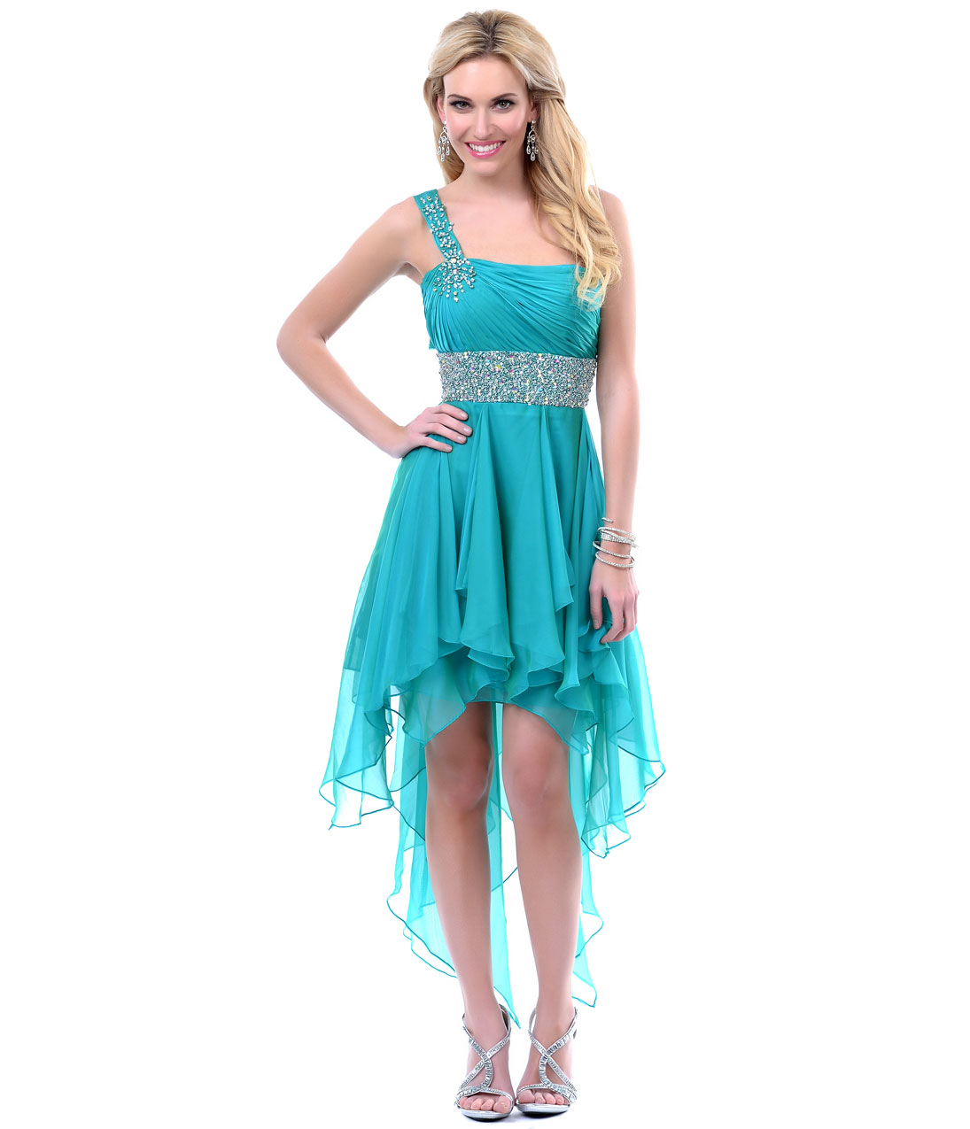 Teal High Low Dress | Dressed Up Girl