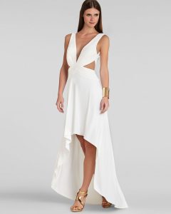 White High Low Maxi Dress