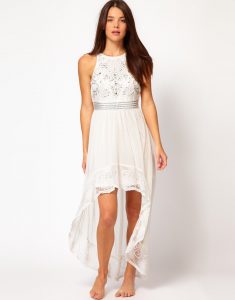 White High Low Maxi Dress