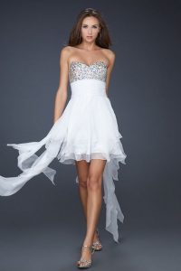 White High Low Prom Dress