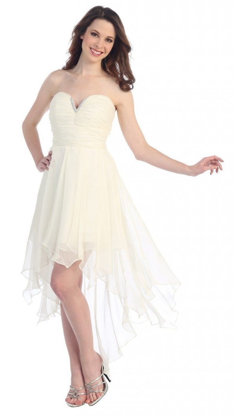 strapless high low