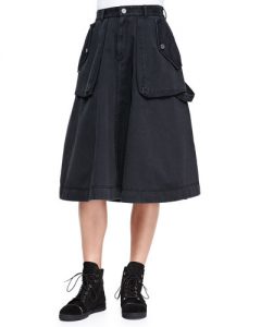 Black Cargo Skirt