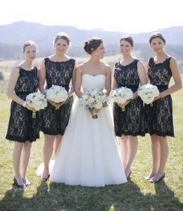 Black Lace Bridesmaid Dresses