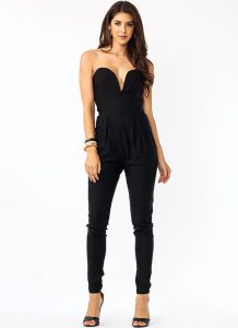 Black Strapless Jumpsuit