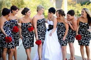 Black and White Bridesmaid Dresses