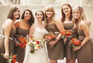 Brown Lace Bridesmaid Dresses