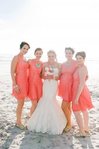 Coral Beach Bridesmaid Dresses