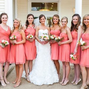 Coral Bridesmaid Dresses Short