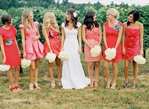 Coral Colored Bridesmaid Dresses