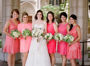 Coral Pink Bridesmaid Dresses