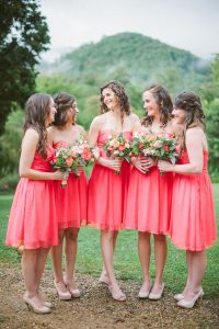 Coral Short Bridesmaid Dresses