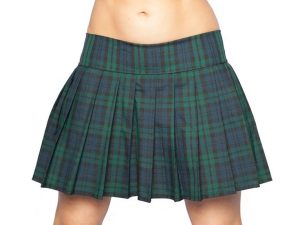 Green Plaid Schoolgirl Skirt