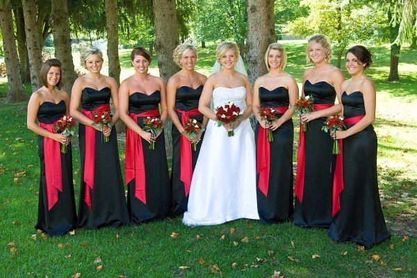 black bridesmaid dresses long