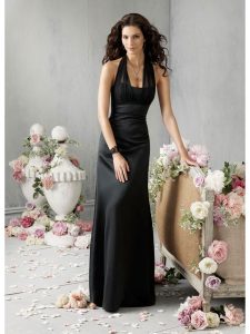 Long Black Chiffon Bridesmaid Dresses