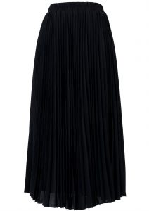 Long Black Pleated Skirt