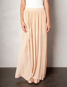 Long Pleated Maxi Skirt