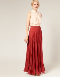 Long Pleated Skirt