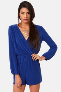 Long Sleeve Blue Romper