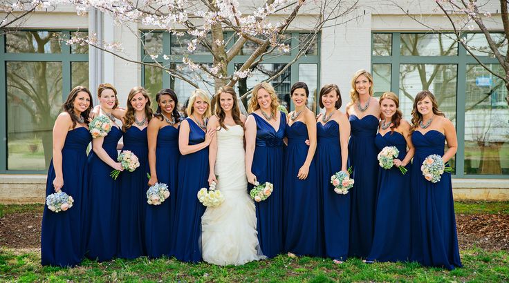 navy blue bridesmaid gown