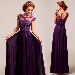 Purple Lace Bridesmaid Dress