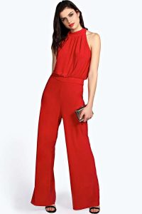 Red Halter Jumpsuit