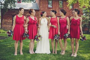 Red Lace Bridesmaid Dress