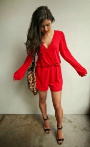 Red Shorts Jumpsuit