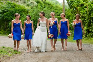 Short Blue Bridesmaid Dresses