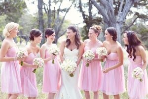 Short Pink Bridesmaid Dresses