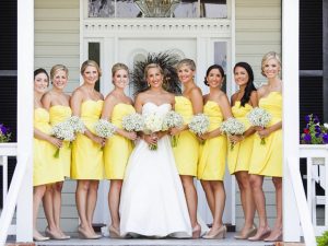 Short Yellow Bridesmaid Dresses