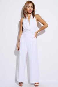 White Halter Jumpsuit