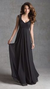 Black Chiffon Bridesmaid Dress