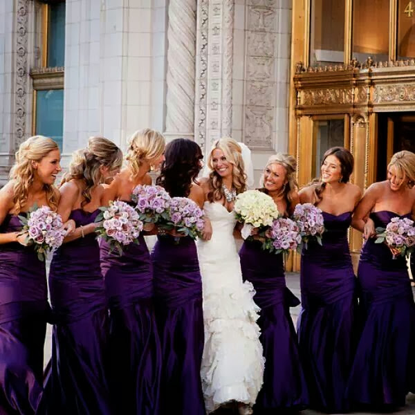 deep plum bridesmaid dresses