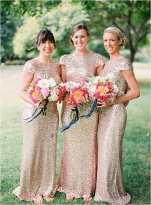 Gold Sequin Bridesmaid Dress