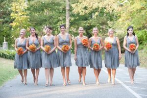 Grey Blue Bridesmaid Dresses