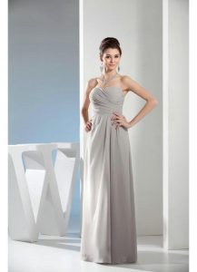 Grey Chiffon Bridesmaid Dress