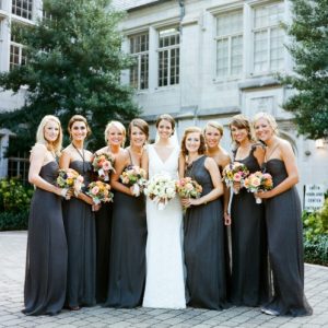 Grey Long Bridesmaid Dresses