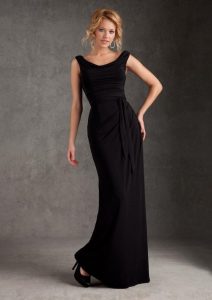 Long Black Chiffon Bridesmaid Dresses