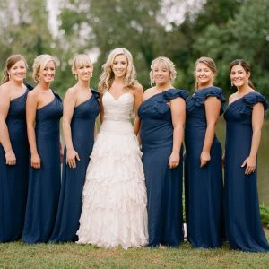 Long Navy Blue Bridesmaid Dresses