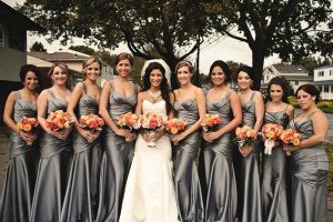 Long Silver Bridesmaid Dresses