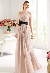 One Shoulder Chiffon Bridesmaid Dress