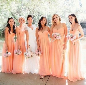 Peach Color Bridesmaid Dresses