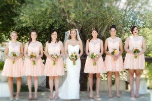 Peach Lace Bridesmaid Dresses