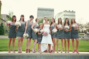 Short Grey Bridesmaid Dresses